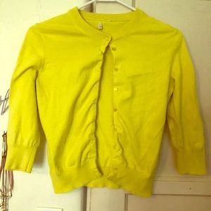 J crew yellow Jackie cardigan